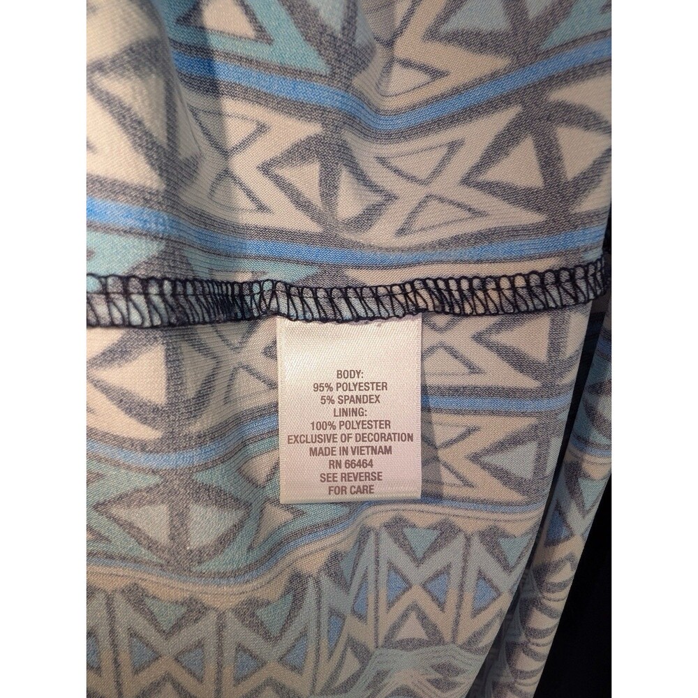 Db Dressbarn Womens Sleeveless Midi Dress Blue White Paisley Geometric Size 16 - Picture 6 of 8